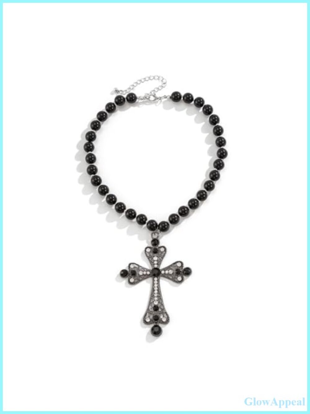 Baroque Freshwater Pearl Cross Necklace Cubic Zirconia Goth Choker Pendant